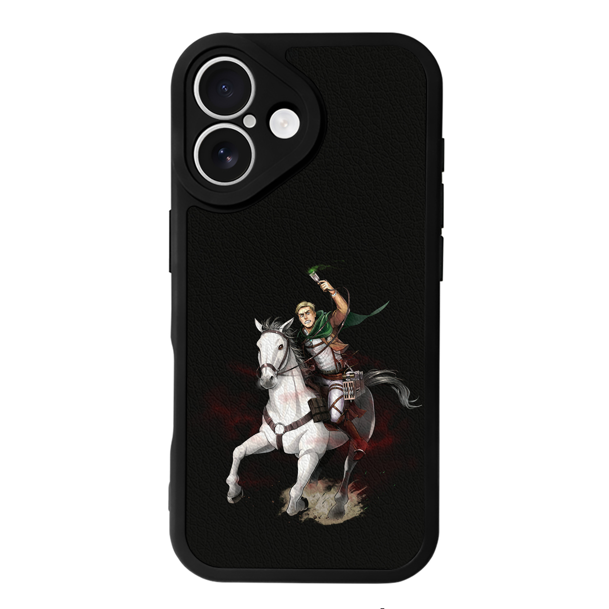 （画像用） 進撃の巨人 エルヴィン・スミス Attack on Titan Erwin Smith 【iPhone 16シリーズ対応】シリコンスマホケース（レザー調） 材質：シリコン